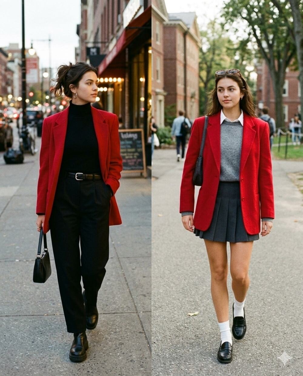 Vintage Red Wool Blazer Size 8 Jacket Single Button Sag Harbor Old Money Preppy